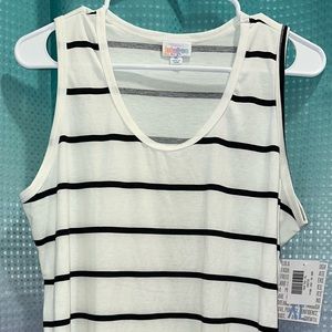 NWT Lularoe XL white black striped tank top